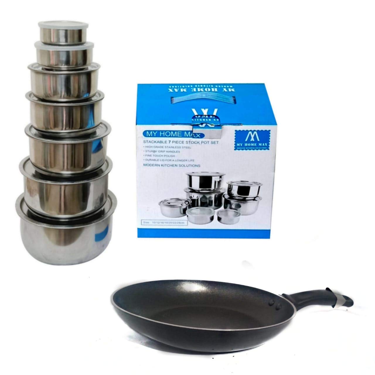 Buy Kitchenmate My Home Max Stackable 7 Piece Stock Pot Set and 1 Piece