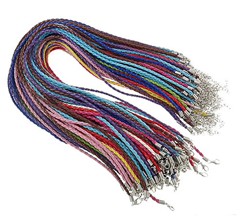 Perlin Collana in pelle, 10 pezzi, con chiusura a