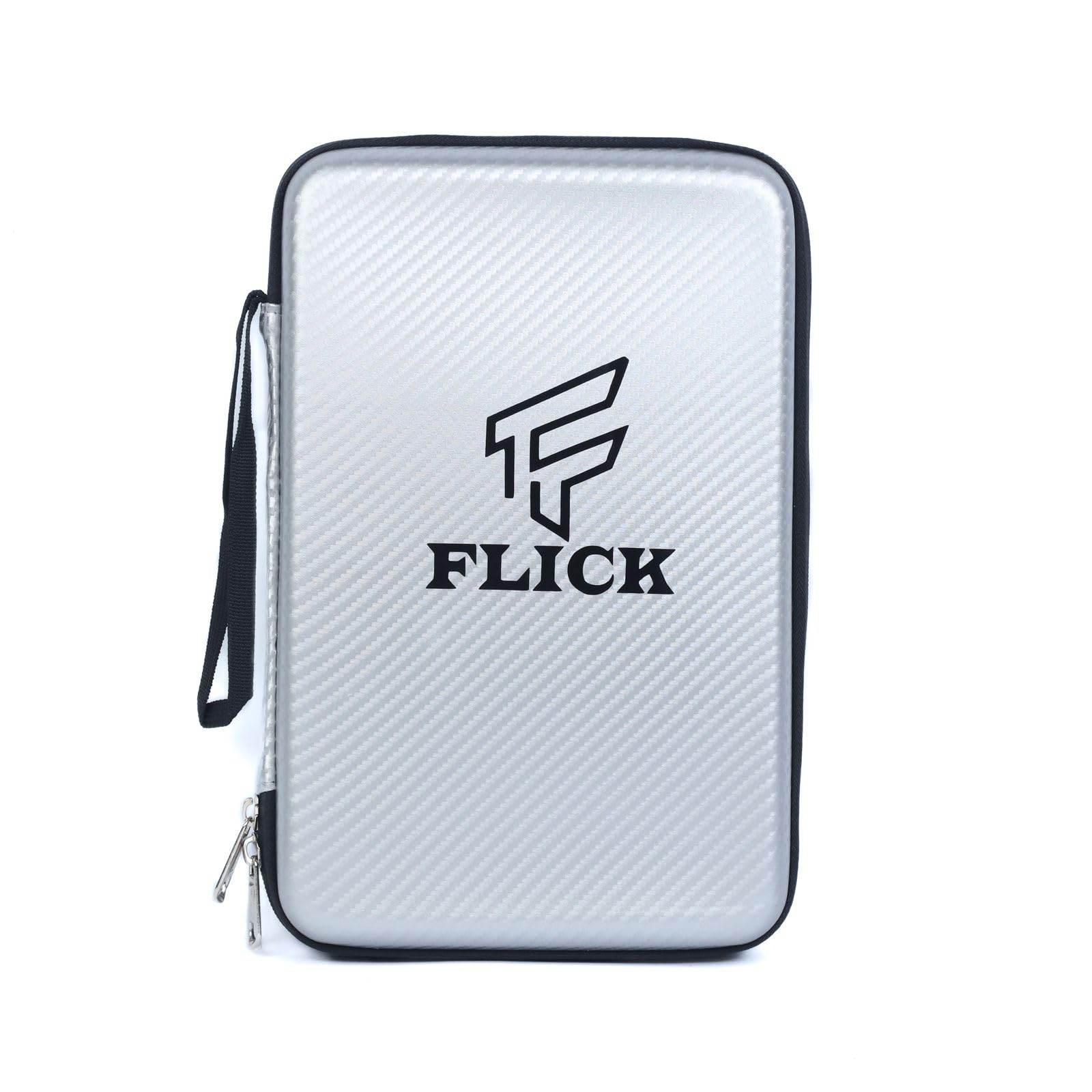 FLICK Table Tennis Racket Hard CASE/Cover | Shockproof Protective EVA-PU CASE- Stylish Design | Durable Product for TT Lovers. Hold 2 Rackets Easily.