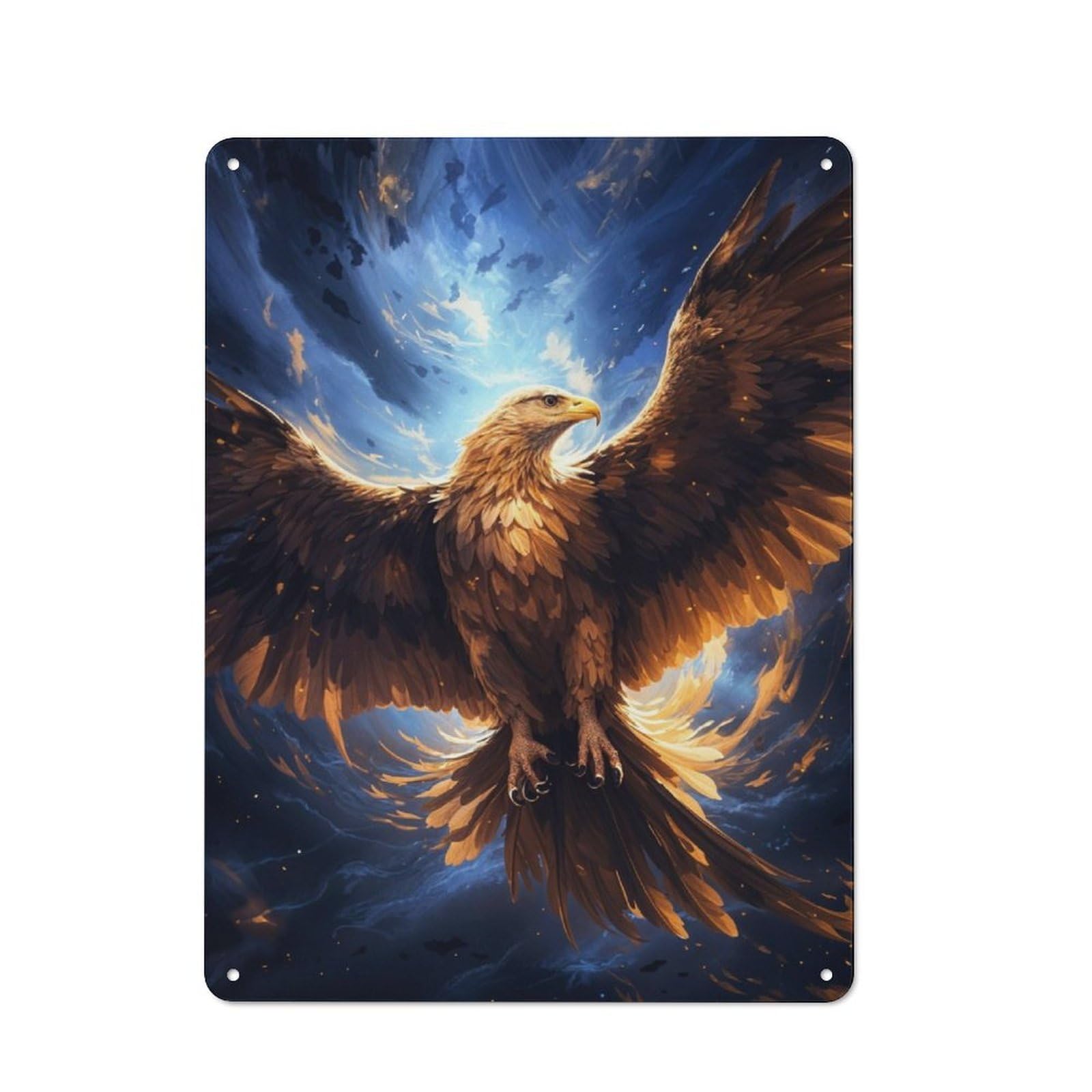 Junmoney Cosmic Celestial Eagle Retro Tin Wall Plaque 40X30cm For Dining Room Or Kitchen, For Home Decor Collectors