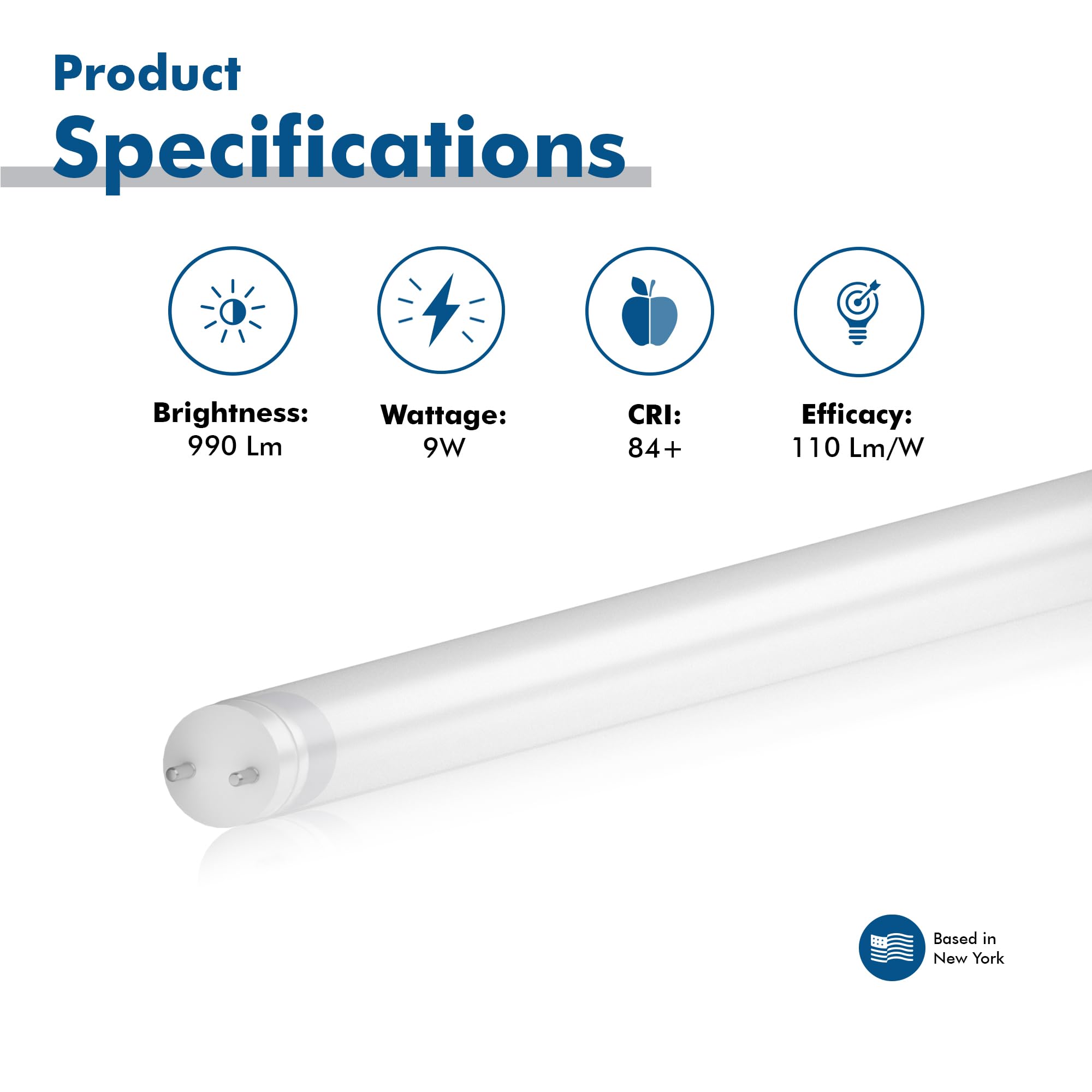 HOFTRONIC - 60cm LED Tube - 9 Watt 1440 Lumen (160lm/W) - T8 G13 - View #5