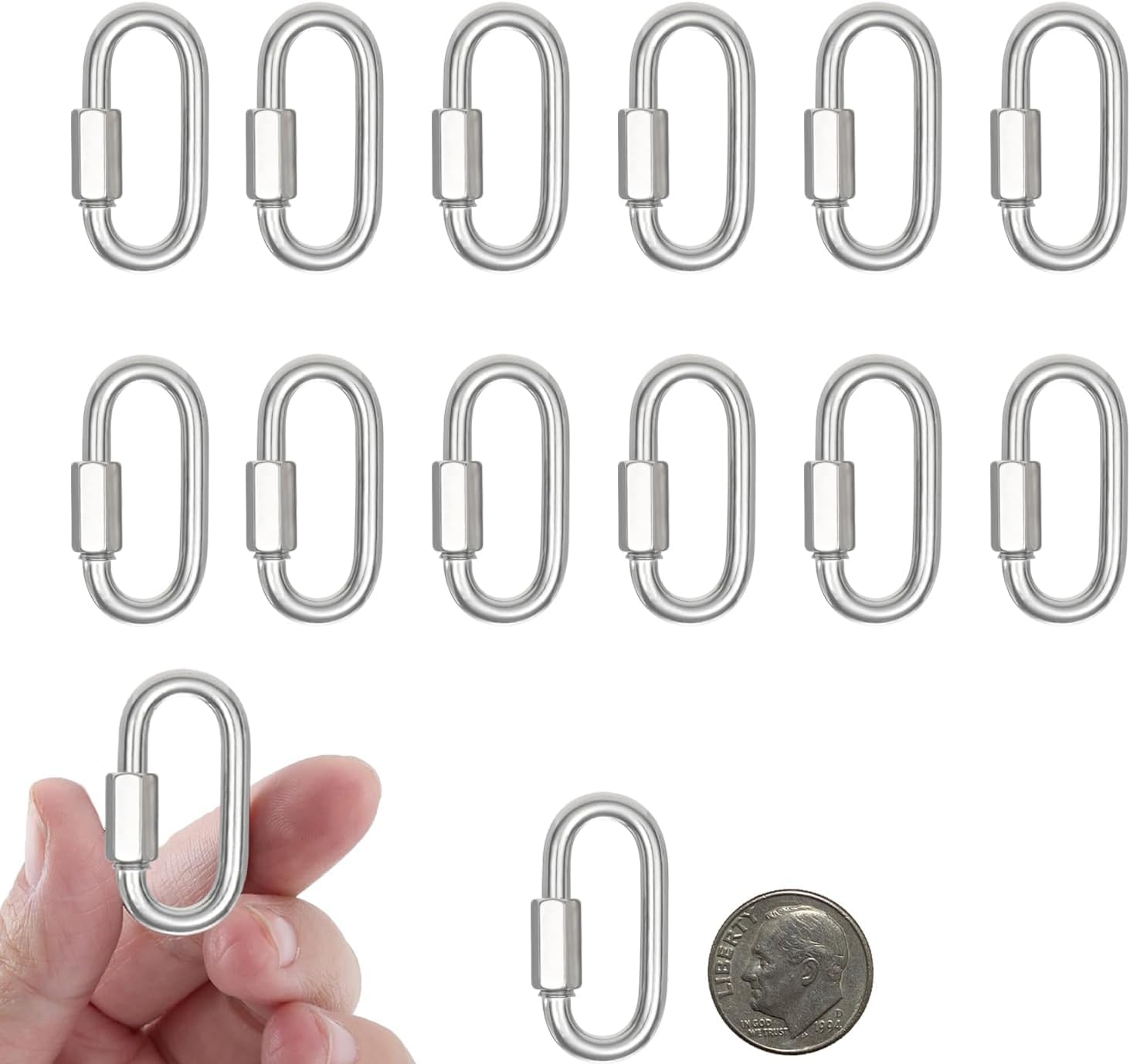 38-inch Stainless Steel Oval Quick Link Carabiner, 2 Cote DIvoire