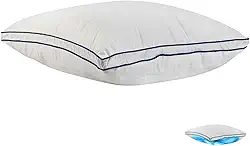 FOMI Travesseiro grande premium para dormir | Almofada de base d'água ajustável e de suporte para firmeza preferida | Design ortopédico confortável para alívio da dor no pescoço | (66 cm x 43 cm)