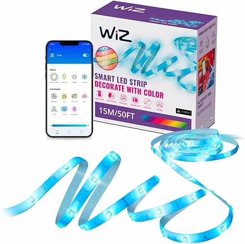WiZ Connected Tira de luz inteligente, automatización de puesta de solamanecer, modos preestablecidos, control con voz o aplicación, iluminación RGB
