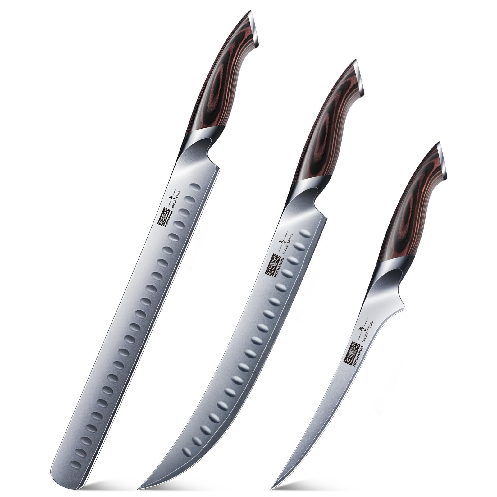 HOSHANHO 10 inch Carving Slicing Knife& BBQ Carving Knife Set, Brisket Slicing & Boning K…