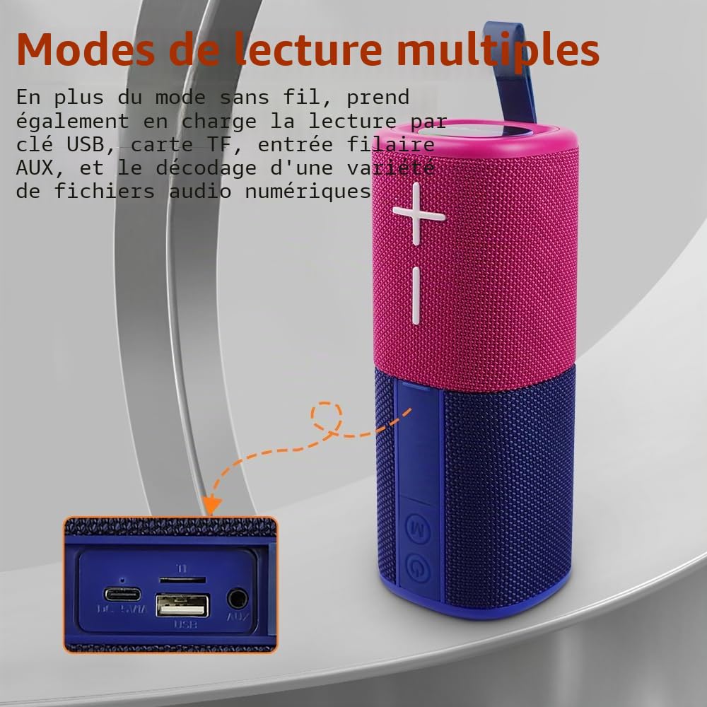 Haut-parleur Bluetooth magnétique divisible 2 en 1, étanche à design color block, double haut-parleur portable sans fil divisible 20W son stéréo puissant, Bluetooth V5.3, 24H d'autonomie, véritable