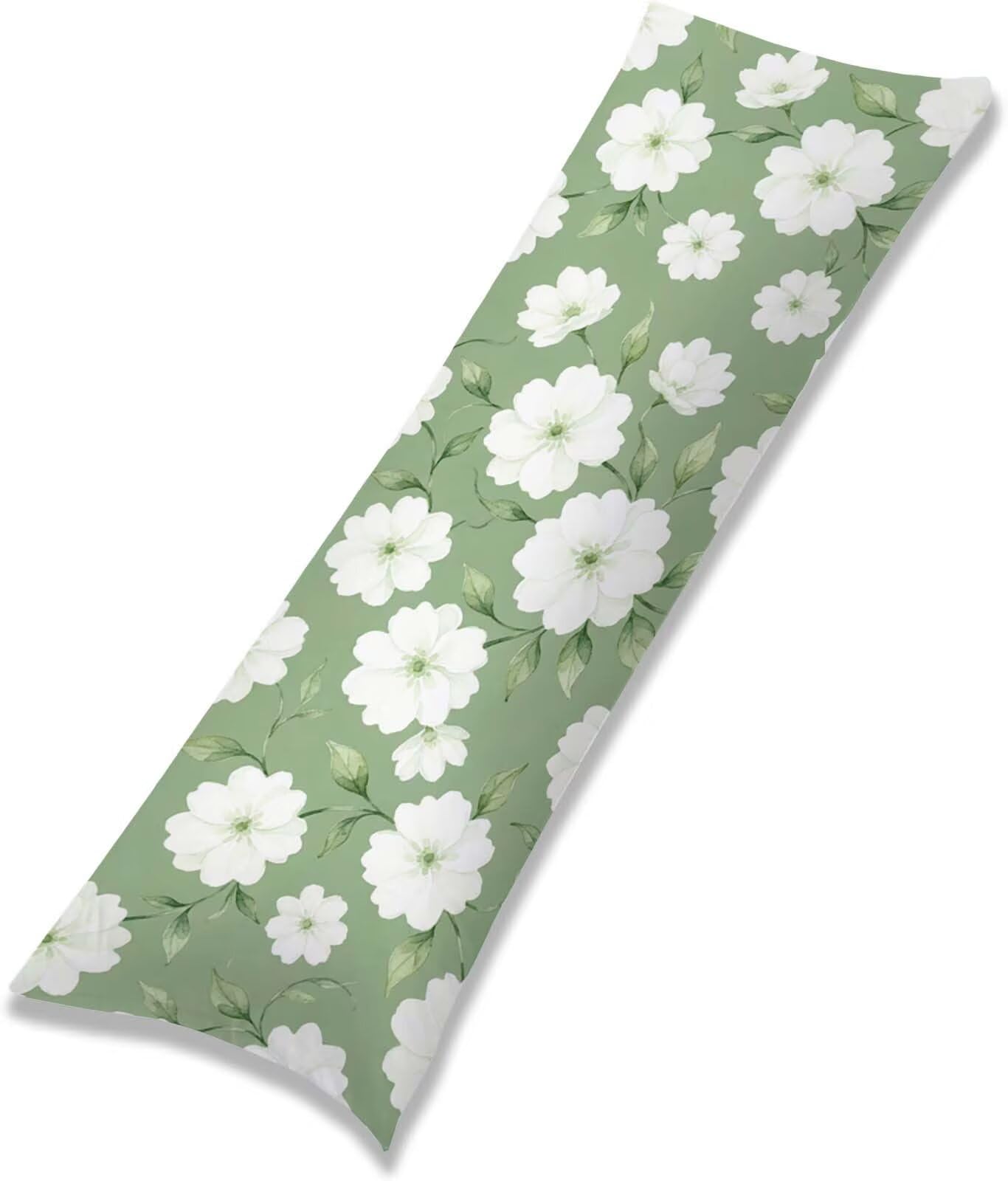 Fodera Cuscino 50 x 150 cm, Bianco-4 Velluto Copricuscini Letto, | con Invisibile Cerniera, Morbida e Traspirante, per biancheria da letto, divano, hotel, chi dorme sul fianco Fiore-2 j-9