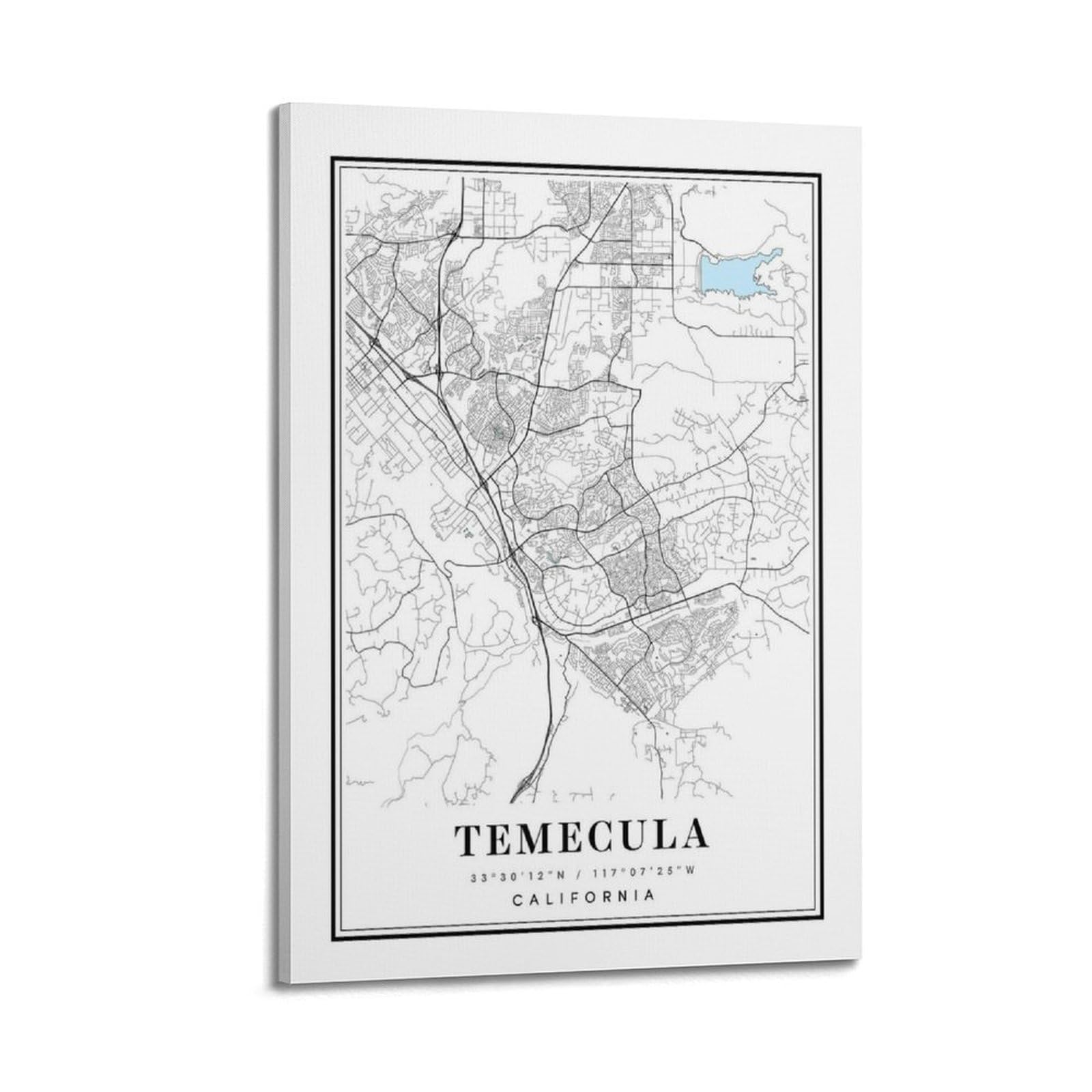 xiaoxiaoshen Temecula California Map Canvas Poster Wall Art Prints Room Aesthetic Murals Bedroom And Living Decorations 20x30inch(50x75cm)