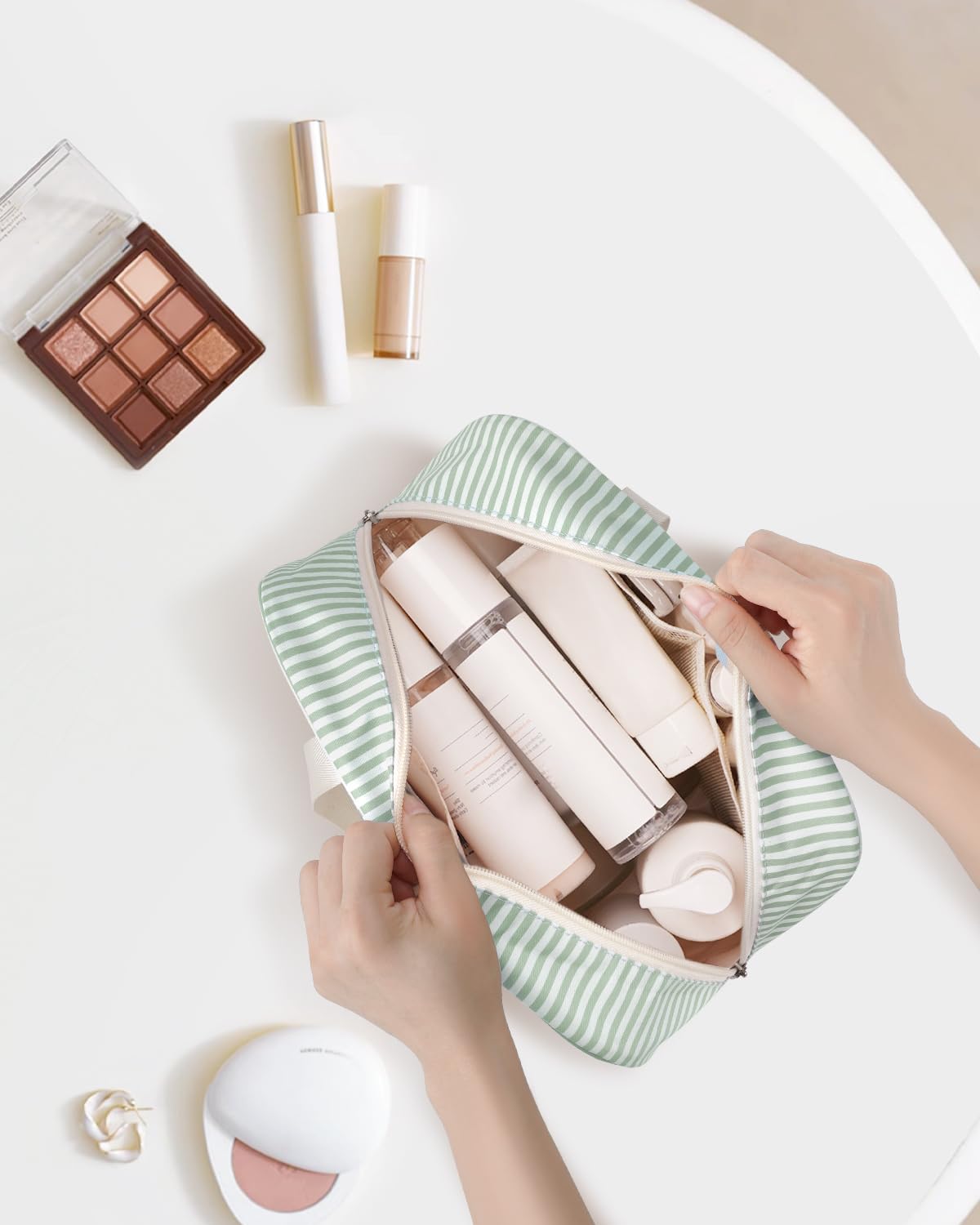 Narwey Toiletry Bag, Large Toiletry Bags for Women, Full Size Wash Bag Women, Large Makeup Bag with Handles, Portable Toiletries Bag for Travel, Make up Cosmetic Organizer for Essentials — view 7