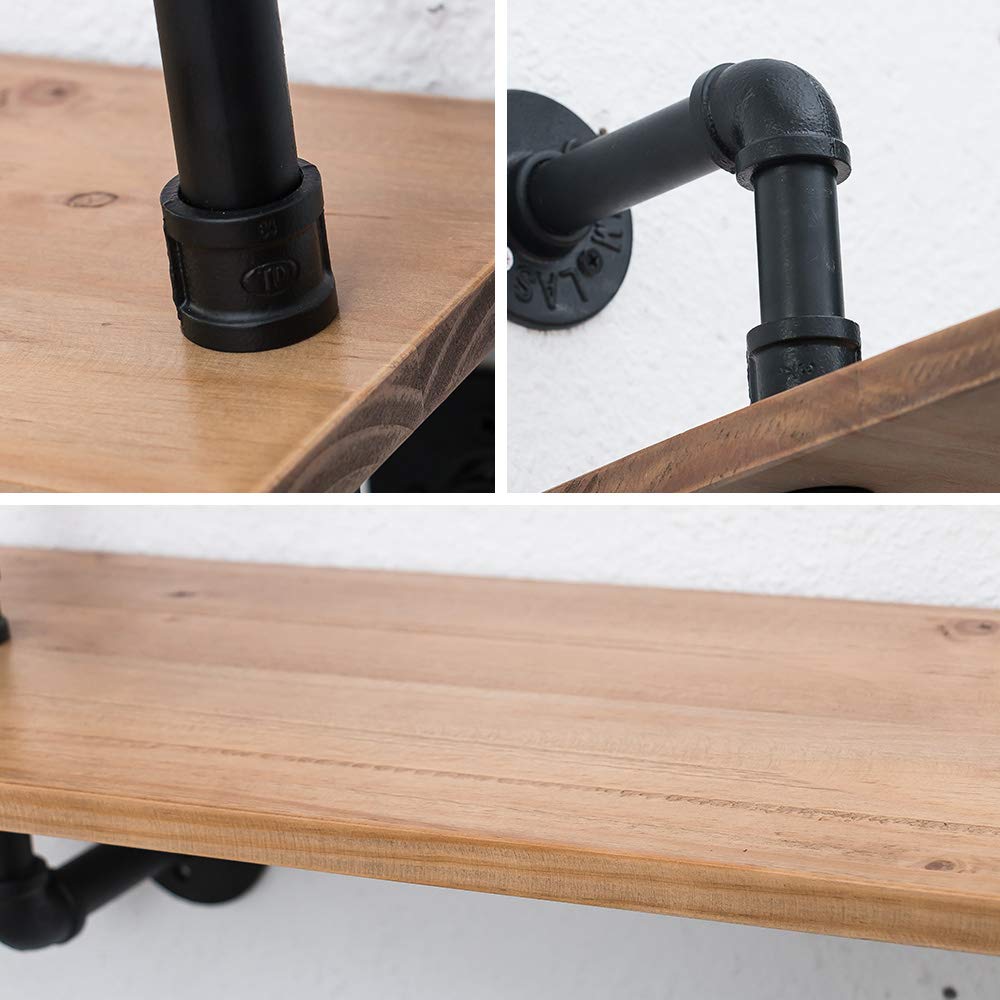 Buy Industrial Pipe Shelving Wall Mounted,3 Tier Wall Shelf Unit