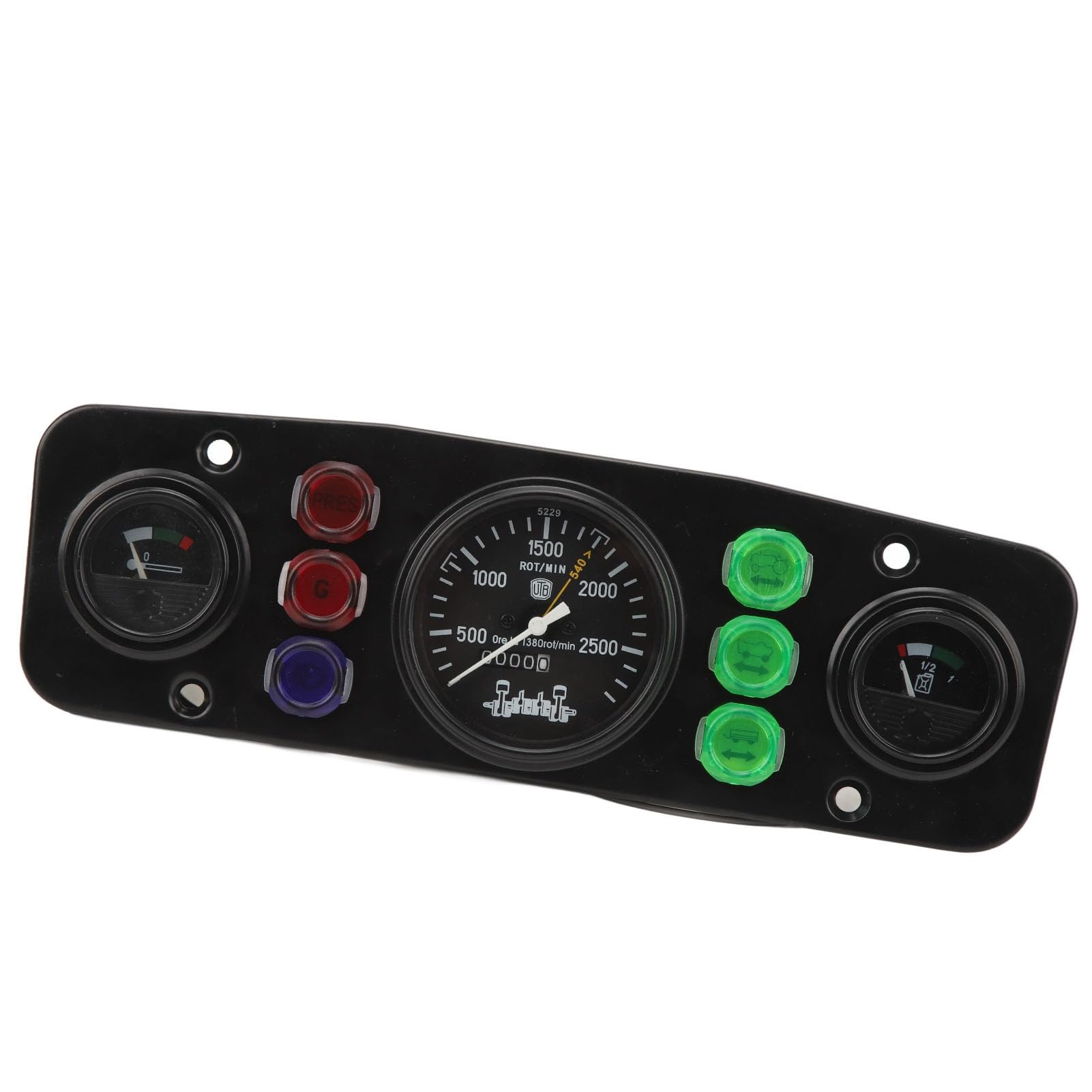 Kit de Medidor Triple para Vehículos de 12V, Tacómetro, Medidor de Temperatura y Panel de Aceite con Construcción de ABS Premium y Metal, Instalación Fácil para Tractores de Gasoli