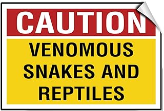 Caution Venomous Snakes and Reptiles Activity Label Decal Sticker 7 Inches X 5 Inches