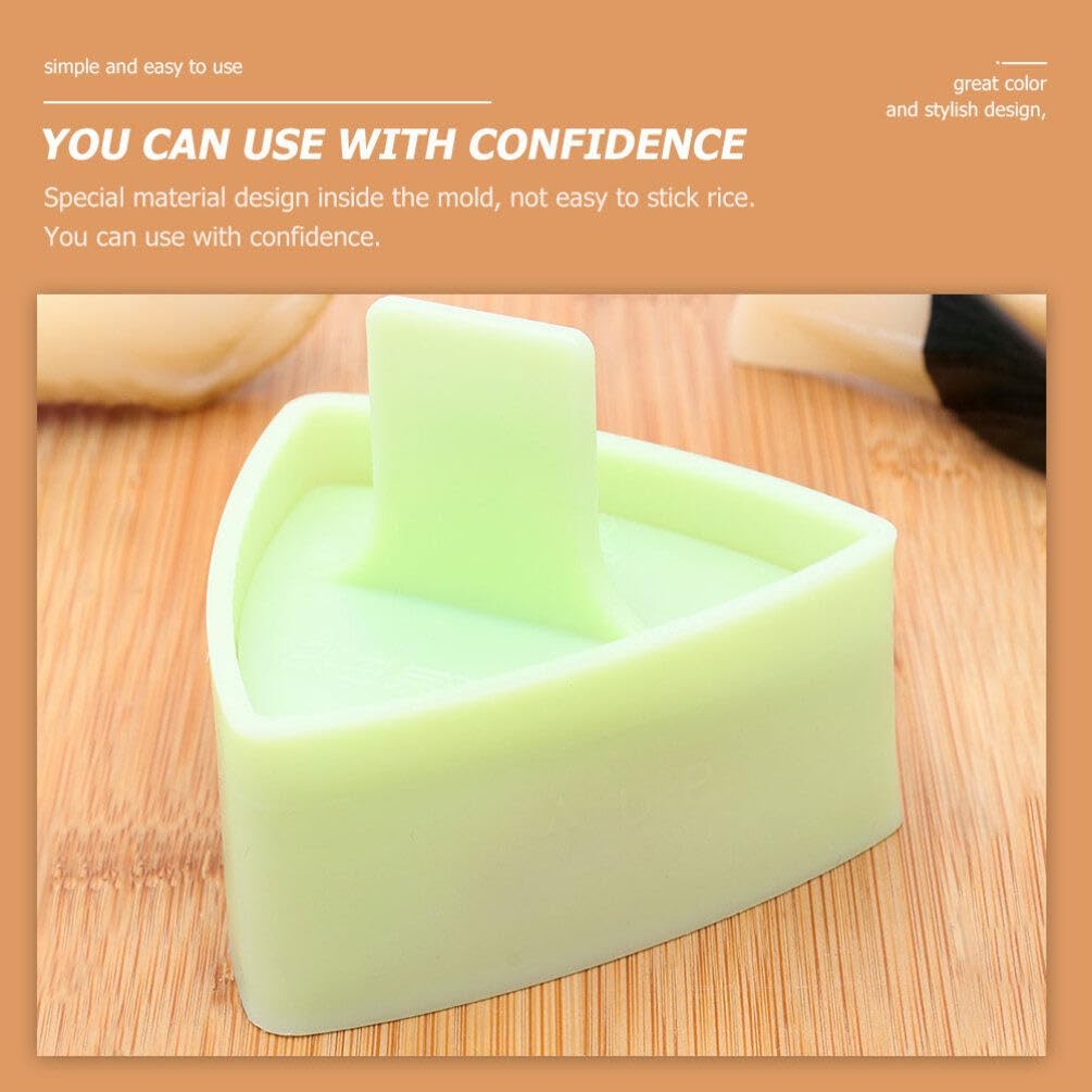 Hemoton Triangular Rice Ball Mold 3.34 Inch Non-Stick Onigiri Maker with Rice Scoop for Easy Diy Japanese Sushi and Triangle Seaweed Wrapper Kitchen Tool