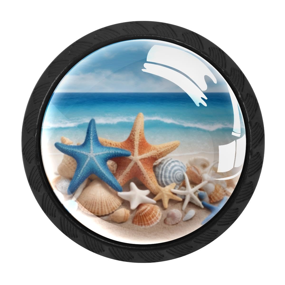 Heoeh Multi 3 4 Pcs Cabinet Knobs, Starfish Seashell Beach Drawer Knobs Dresser Handles