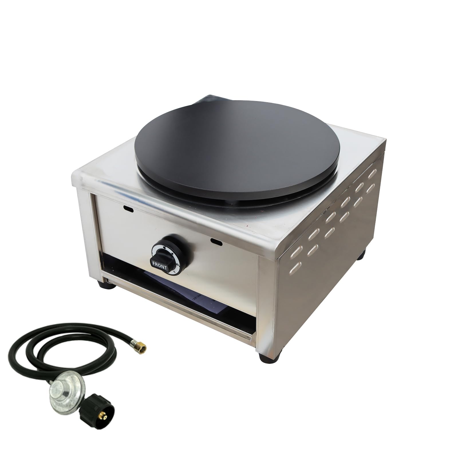 WYDDDARY Single LP Gas Crepe Machine 2800Pa Commercial Pancake Maker Nonstick Pan Griddle Machine Table Size 15.75? for Blintzes Eggs Bacon