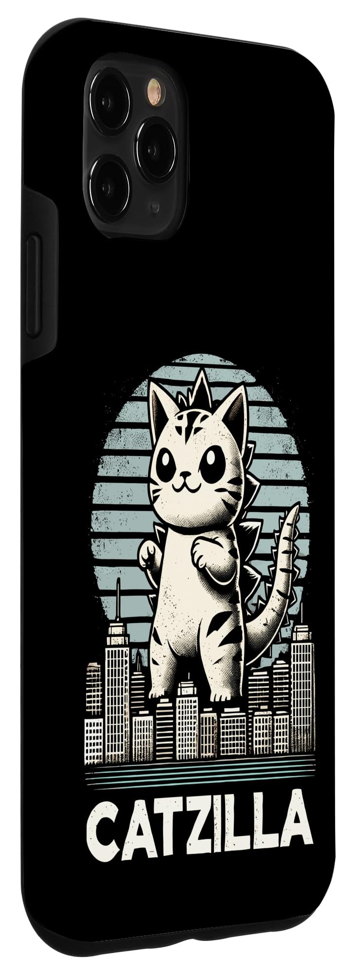 iPhone 11 Pro Max Cute Retro Cat Catzilla Men Women Kids Funny Cat Case - Image 3