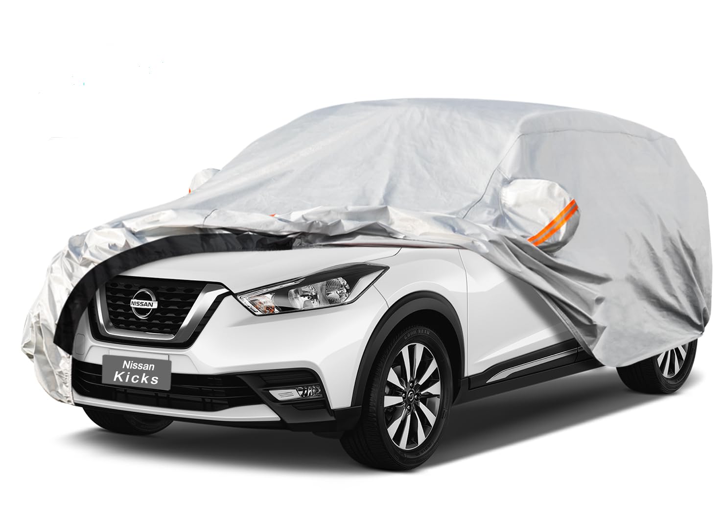 GUNHYI 6 Layers SUV Car Cover Custom Fit Nissan Kicks (2017-2026) | All-Weather Waterproof Heavy-Duty Fabric, scratch-proof cotton lining, outdoor sun/rain/snow/wind/dust protection.