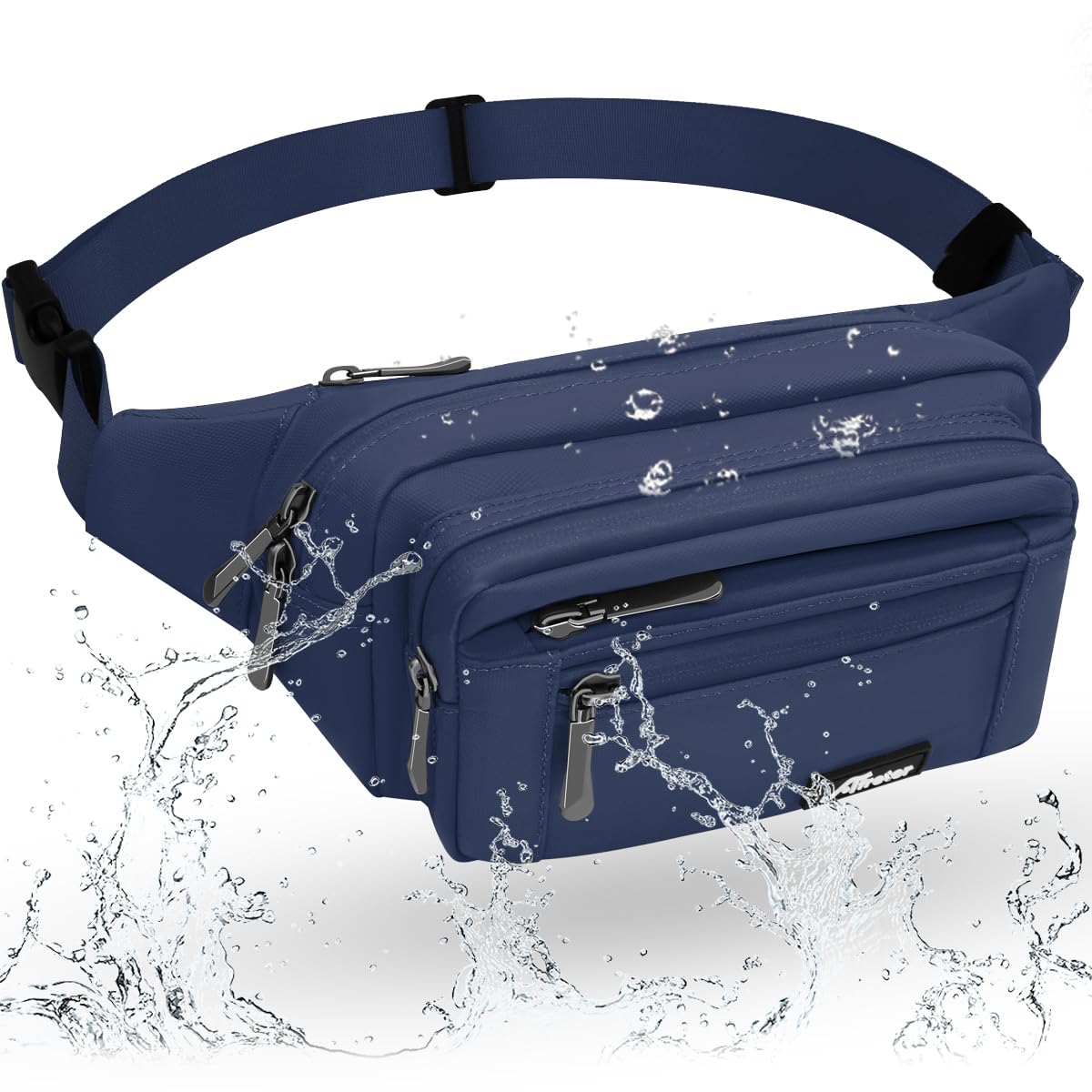 REETEE Waterproof bumbags for Ladies Men Fashion Bum Bag with Adjustable Belt and 5 Zipper Pockets Large Capacity Fanny Pack Waist Bag for Outdoors Sport