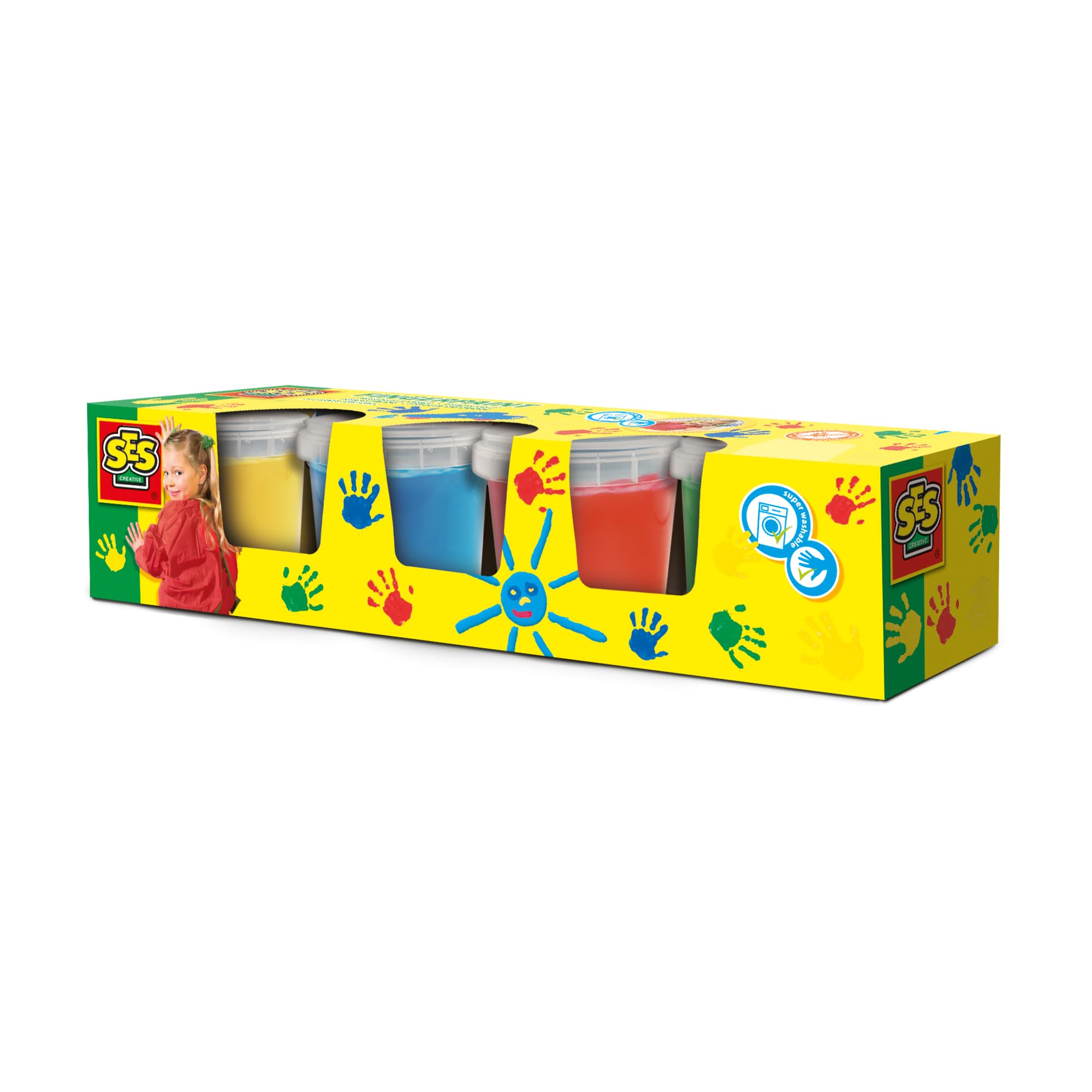 SES Creative (00305) Washable Fingerpaints 4 Colours, Mixed
