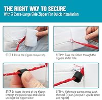 Vista 7 de L' COZEE Funda impermeable con somier, protector de colchón con cremallera y protección de doble sellado, tamaño King