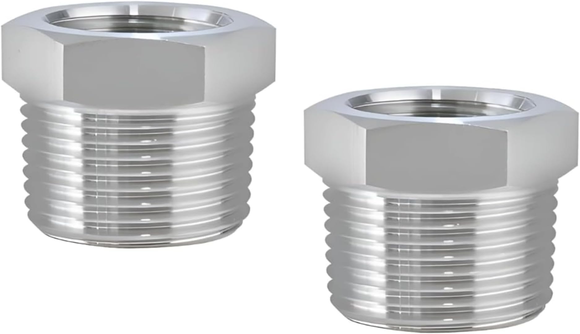 KINIK Brass Hex Pipe Bushing Reducer Adapter – 1/4" Female x 1/2" Male Thread (Pack of 2) – Heavy-Duty Brass Fitting for Plumbing, Water Lines, and Air Compressors