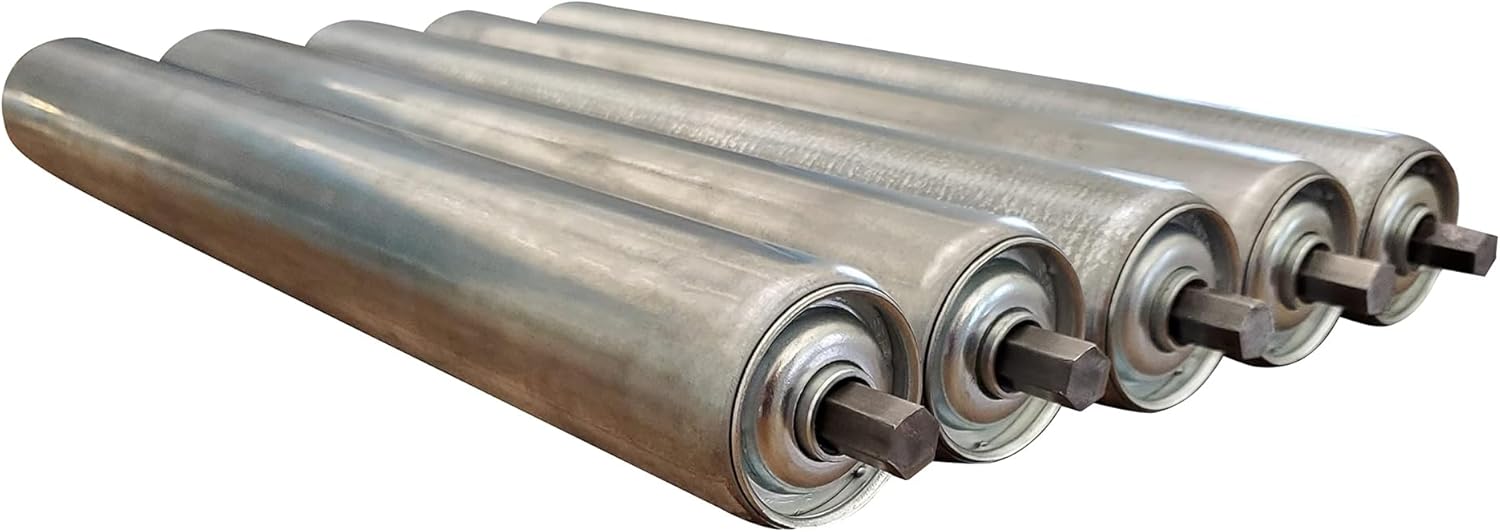Replacement Conveyor Roller: Ideal Roller for Gravity Conveyors, Essential for Conveyor Systems l Galvanized Steel Roller for Seamless Material Handling, 1.9 Dia. x 15 BF l Pack of 5