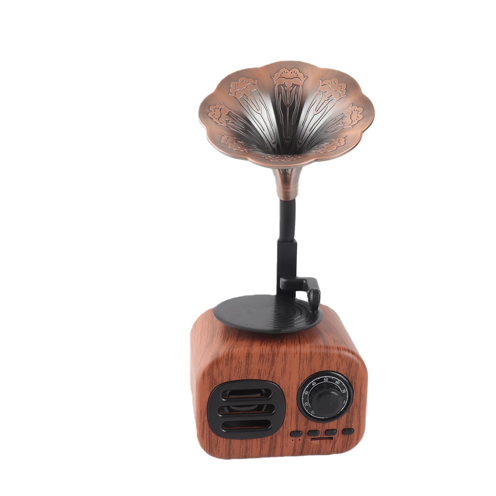 Mini Altoparlante Bluetooth, Design retrò, Potenza 5W (Noce)