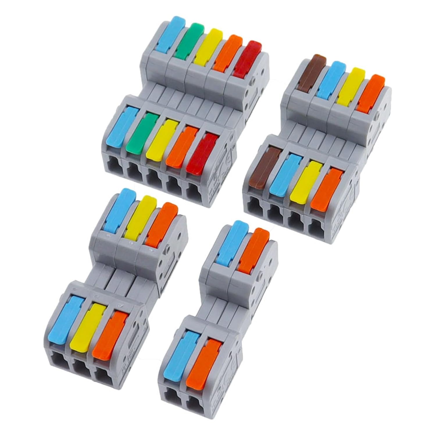 10PCS Docking Mini Quick Wire Connector Universal Compact Electrical Wiring Connectors Push-in Conductor Terminal Block(DF-2604D-5)