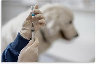 Dog Rabies Vaccine Poster Pet Hospital (1) Canvas Painting Wall Art Poster for Bedroom Living Room Decor 18x12inch(45x30cm) Unframe-style