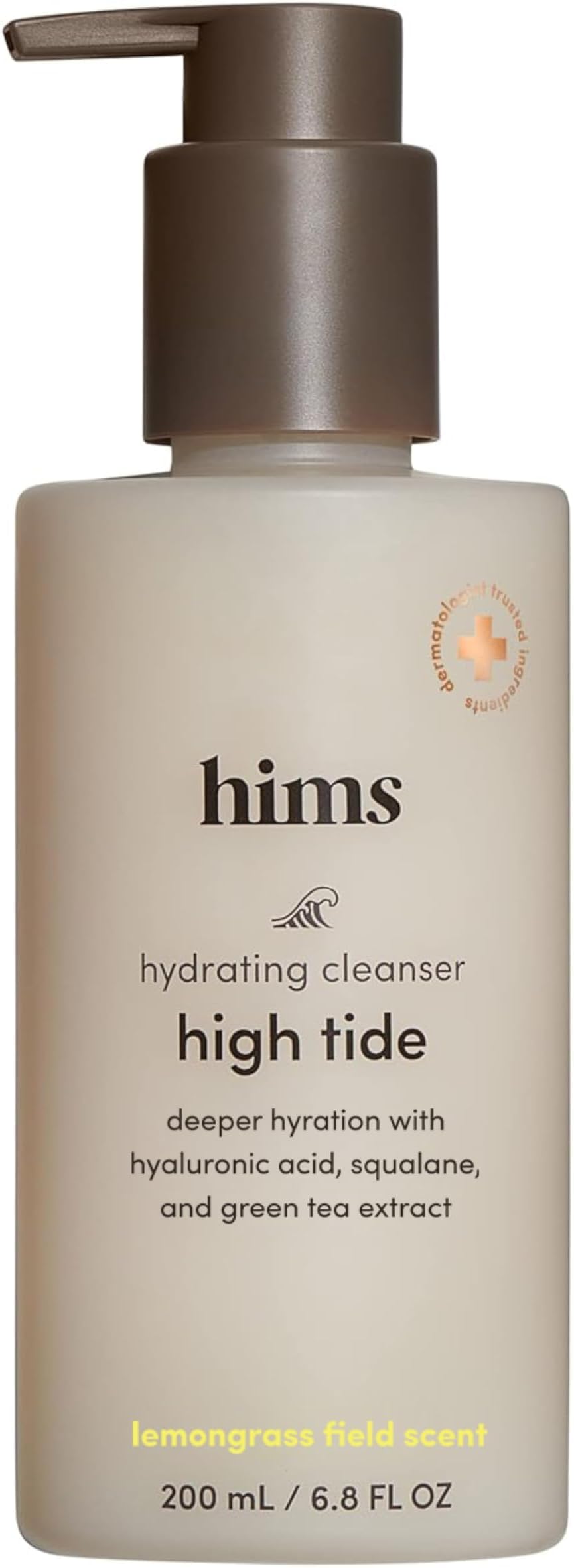 hims High Tide Hydrating Daily Cleanser for Men - Gentle Face Cleanser with Hyaluronic Acid, Squalane and Green Tea Extract - Lemongrass Field Scent