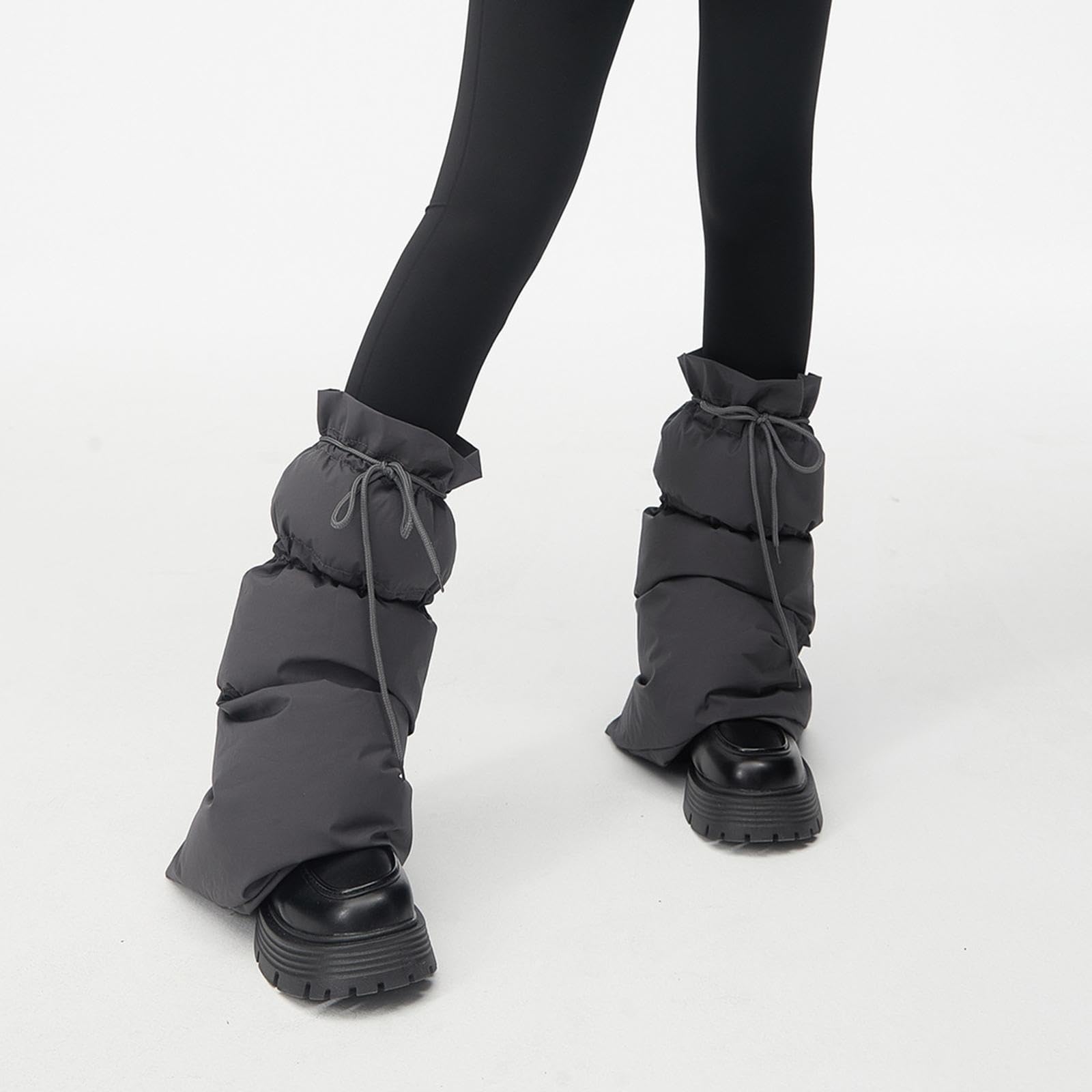 Qianly Calentadores de Piernas de Invierno para Mujer, Calcetines Largos, Cubrepiernas Ajustables, Mangas Cómodas para Piernas, Cubrebotas para Trekking Al a