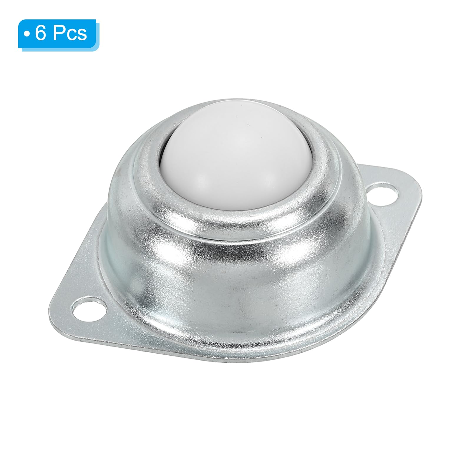 PATIKIL Rodamiento de Transferencia de Bola Rodante 1" 6pcs Carga de 55 Libras Montado en Brida Rodamiento de Bola de Nylon para Soporte de Rodillo Transportador y Transmisión