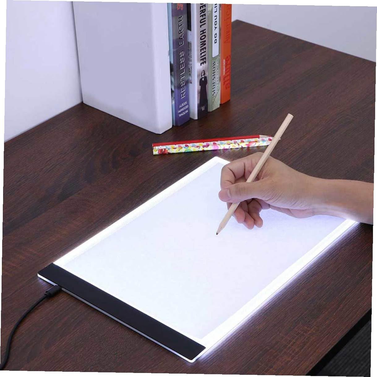 Table Lumineuse de Traçage A4 en Acrylique Blanc, Bloc Mince
