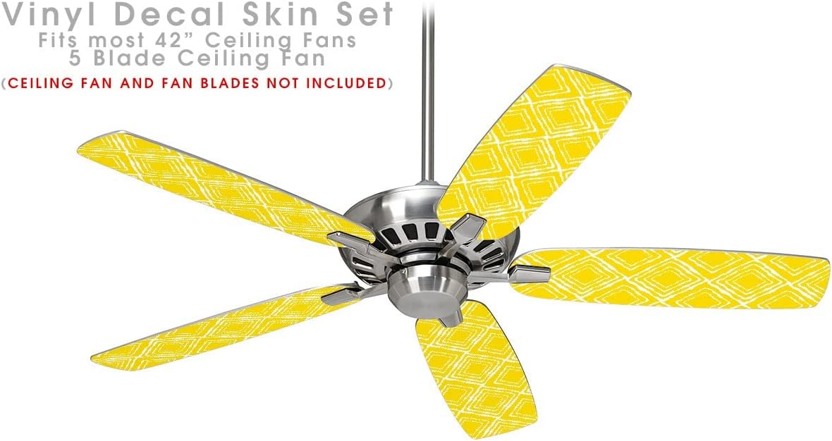 Wavey Yellow - Ceiling Fan Skin Kit fits most 42 inch fans (FAN and BLADES SOLD SEPARATELY)