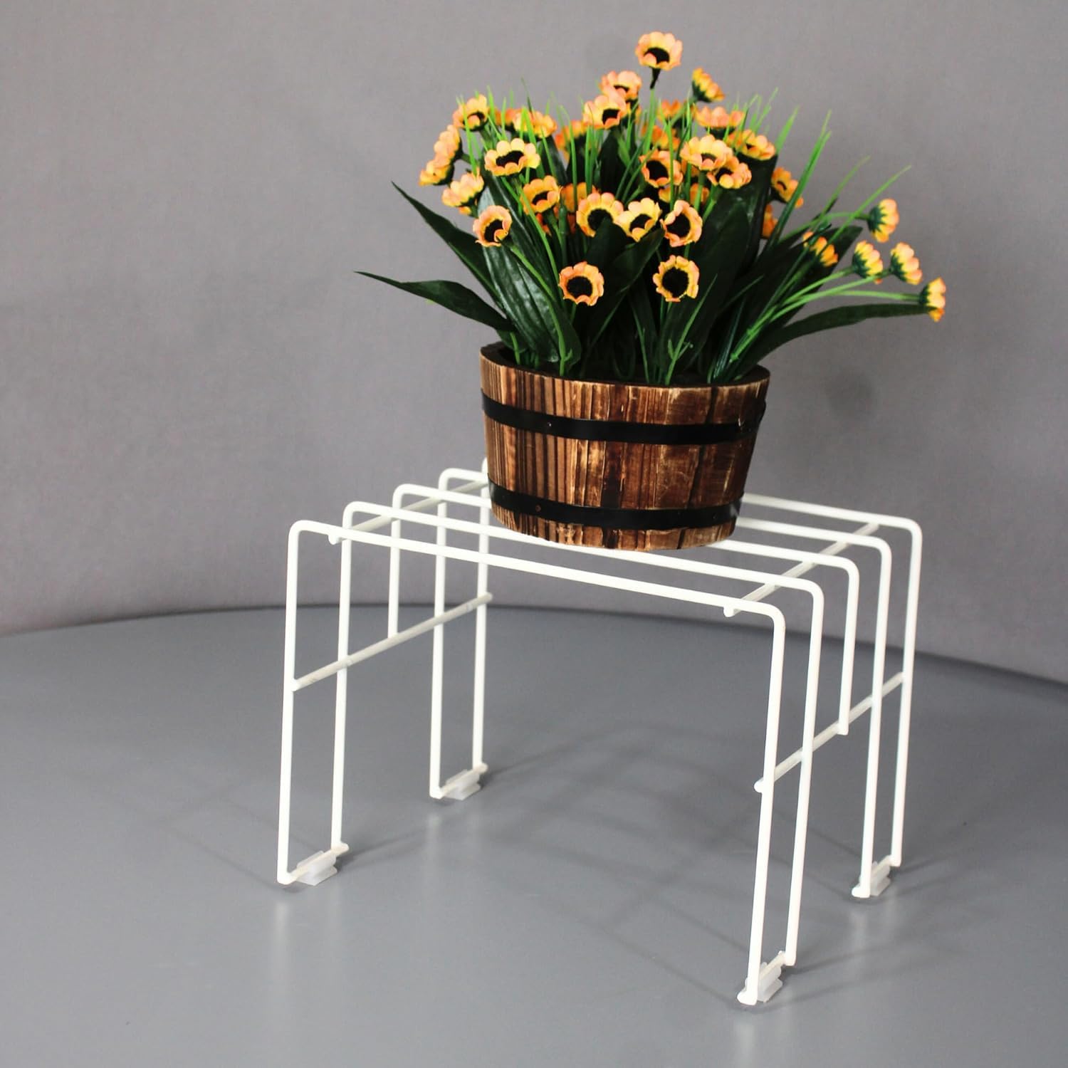 METALIZUM Mosos 1-Tier Metal Plant Stand - Elegant Black Decorative Pot Stand for Balcony and Living Room | Rust-Free Indoor & Outdoor Use (Set of 1) (White, Pack of 1) (B0DCBYYJFJ) Amazon Price History, Amazon Price Tracker
