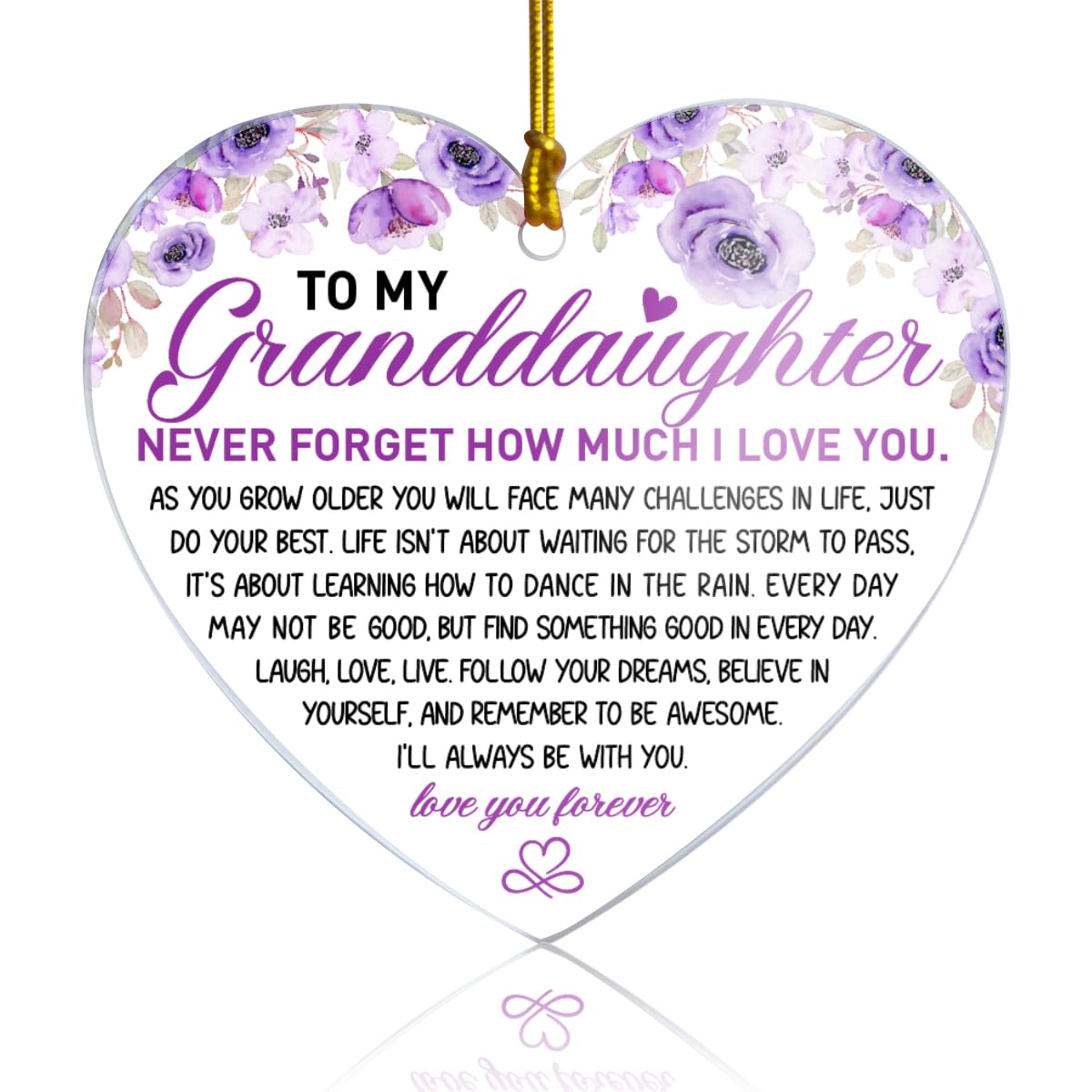 Vieyen Granddaughter Keychain Gift - Stainless Steel Inspirational Gift From Grandma/Grandpa - View #6