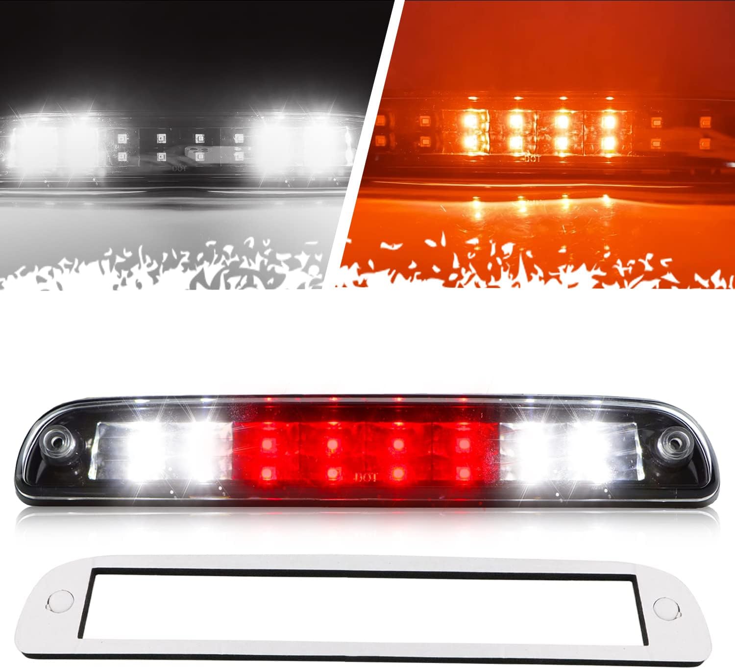 Tercera luz de freno LED, luz de freno de montaje alto para Ford F250 F350 Super Duty 99-16, Explorer 01-05, Ford Ranger 93-11, Mazda 94-10 (carcasa