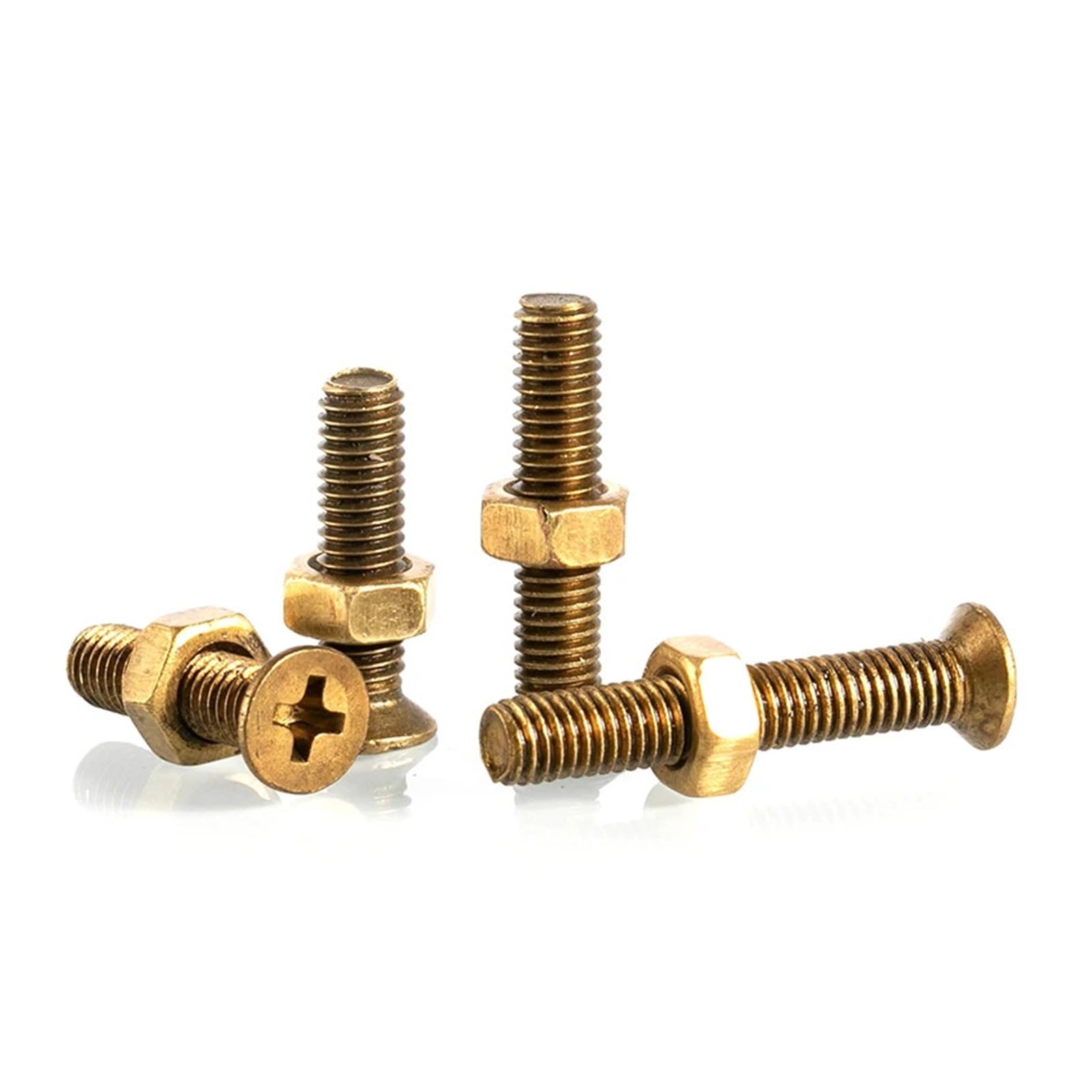 Schrauben, M2, M2,5, M3, M4, M5, M6, 2-in-1, Messing, Kupfer, Senkkopf, Kreuzschraubenmuttern, Kombinations-Kreuzschlitzschraube, Sechskantmutter-Sets (M6 x 40 mm, 5 Sets)