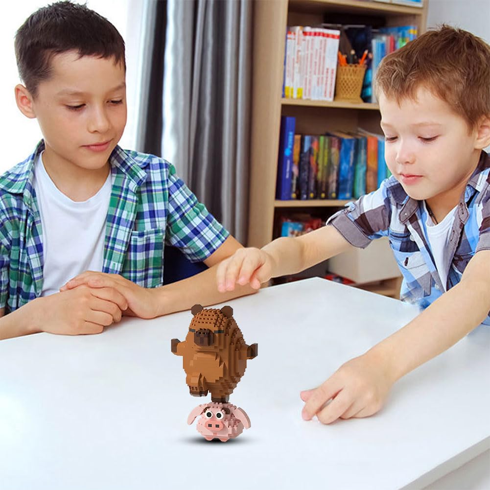 Capybara Mini Building Blocks Cartoon DIY Building Blocks Capybara Cute Guinea Pig Model Building Block Toy for Parent-Child Interactive GamesStress-Relieving Educational Toys Capybara Gifts (style B) - Image 4