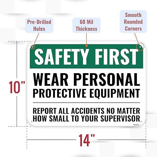 Miniatura 2 de 1 letrero de seguridad, 14 x 10 pulgadas, aluminio, letrero de seguridad no es accidente para el lugar de trabajo