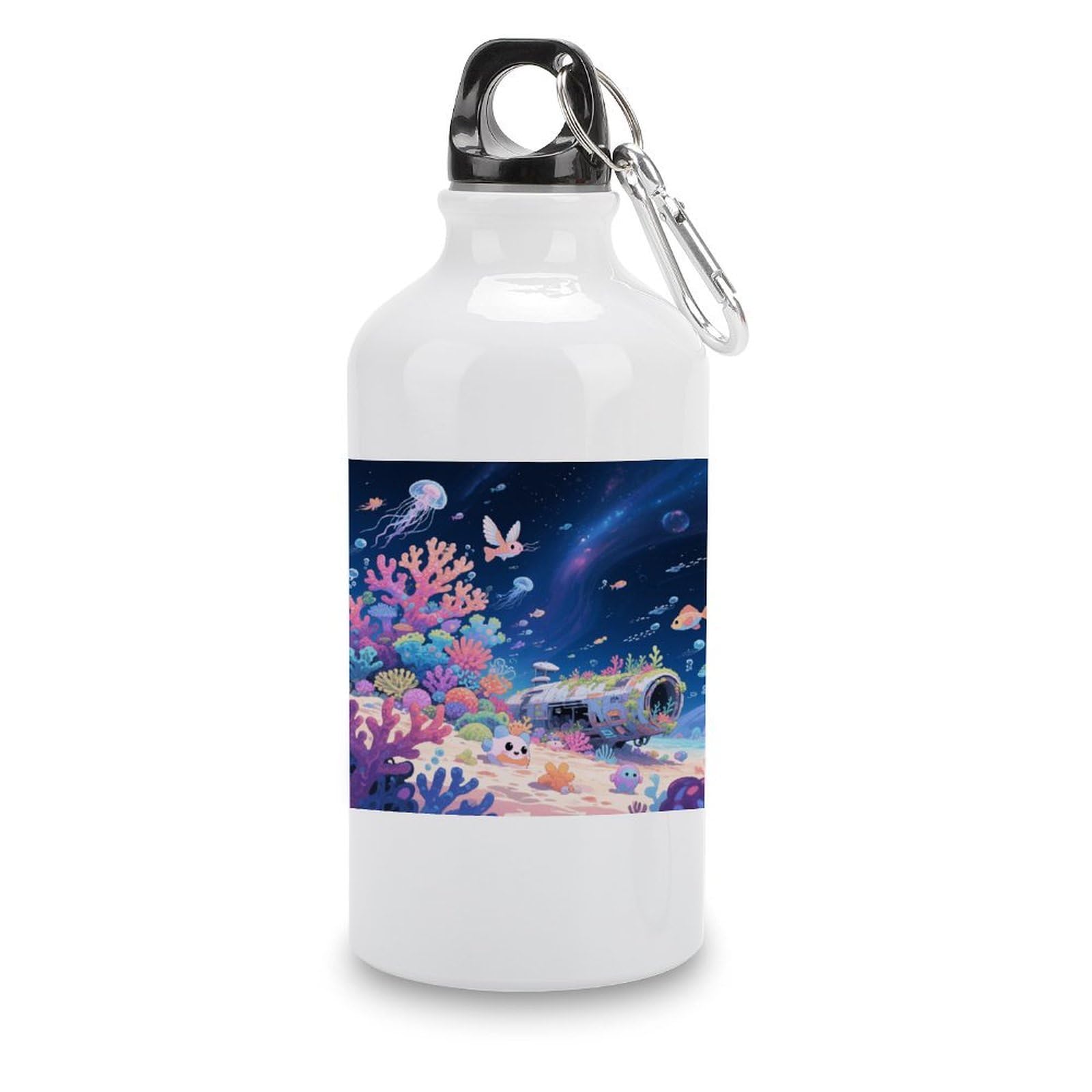 Fekiloot Style Interstellar Coral Reef Aluminum Water Bottle Travel Tumbler Reusable Lightweight Outdoor Sports Water Bottles For Gym Sports Camping Hiking Fishing400ml