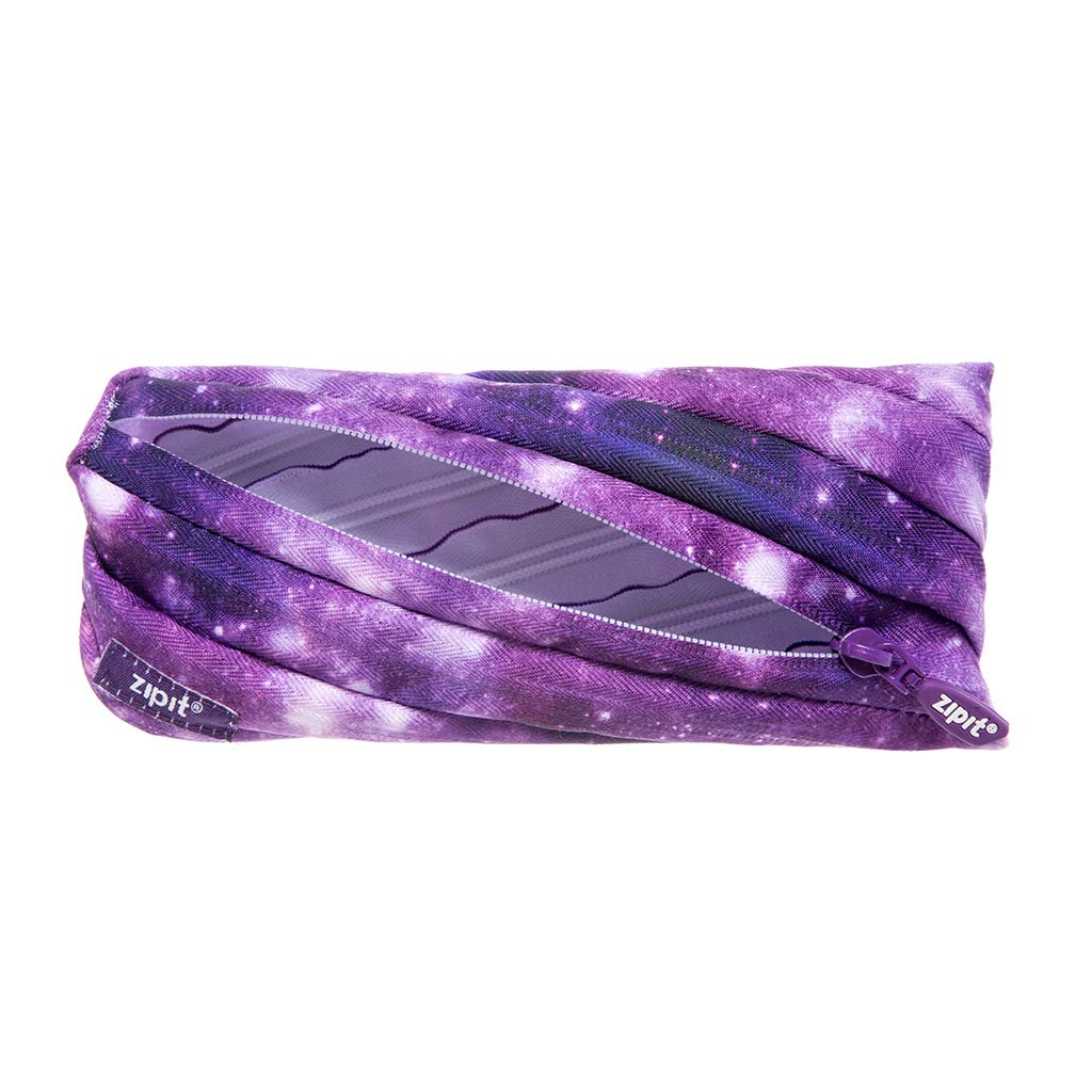 ZIPIT Galaxy Pencil Case for Girls, Cute Pencil Pouch for Teens, Aesthetic Stationery Bag for School, Purple