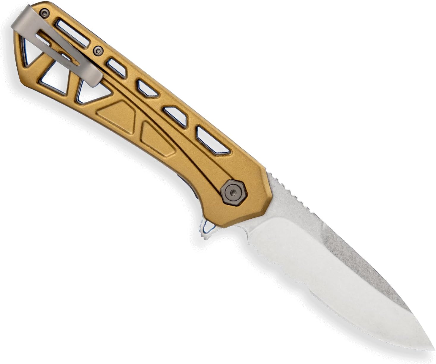 Buck Knives 812 Trace Folding EDC Knife, 3.23” Pocket Knife Blade, Aluminum Handle, 7Cr17MoV Steel Drop Point Folding Blade, Bronze, 3.95 oz
