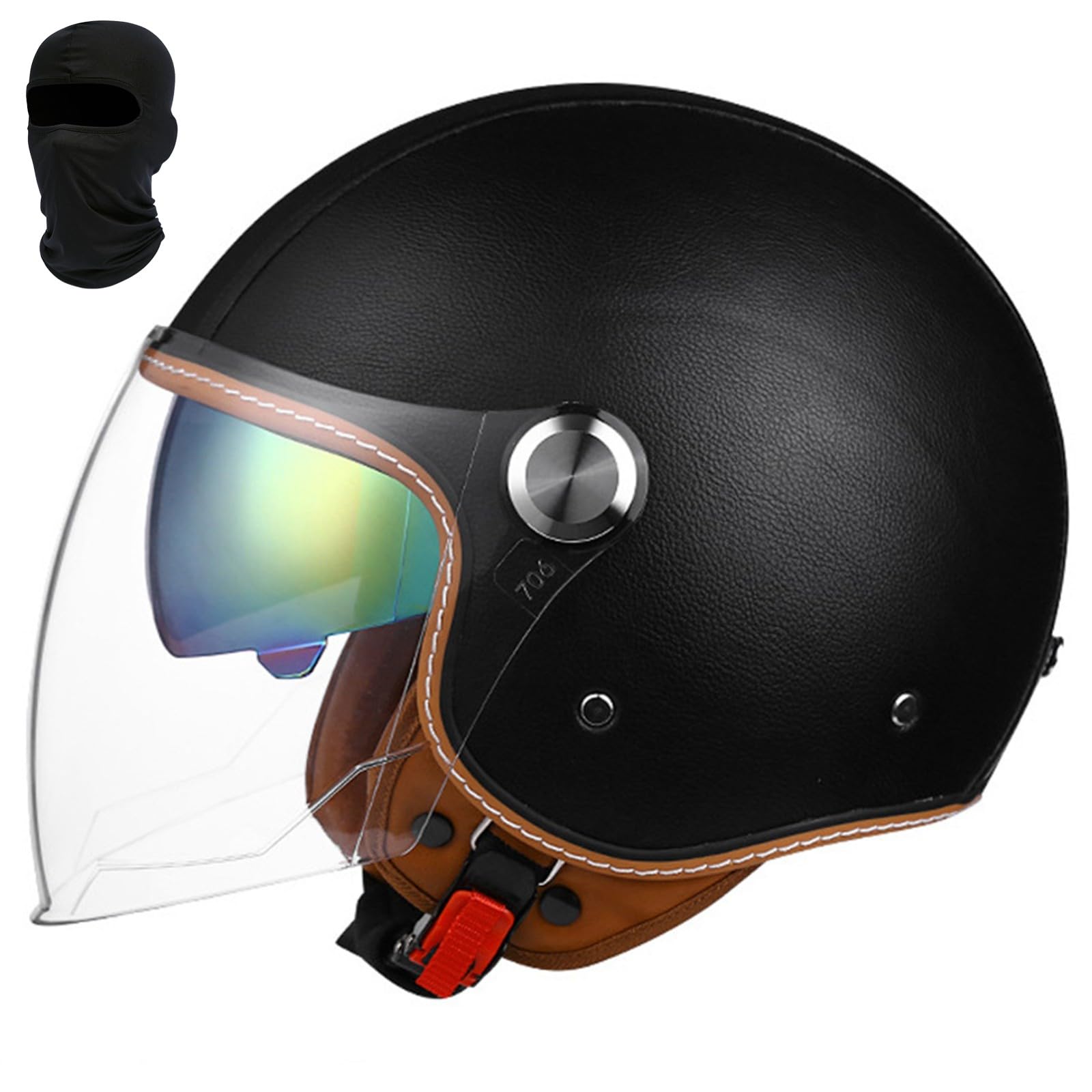 Casco Moto Retro Homologado ECE con Forro Lavable y Protección de Oídos