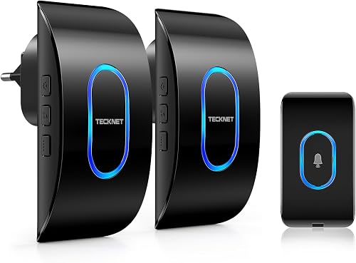 TECKNET Sonnette sans Fil Exterieur Etanche avec 2 Récept…