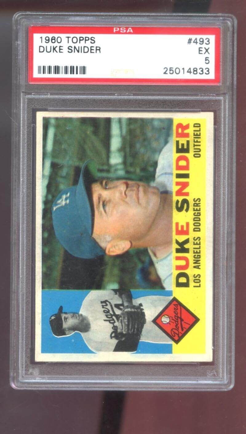 1960 Topps #493 Duke Snider PSA 5 Graded Baseball Card MLB Los Angeles Dodgers