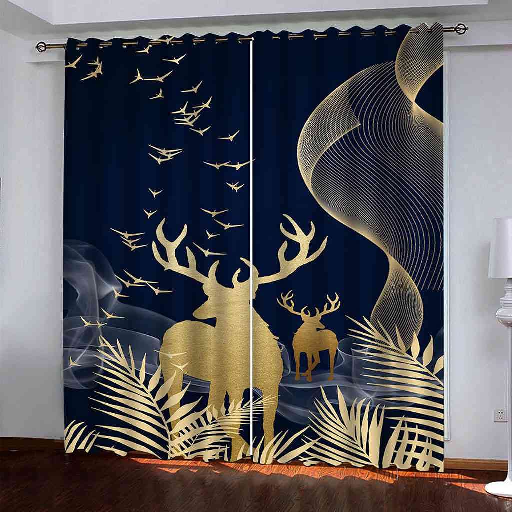 Rideaux occultants faon doré pour chambre | Créez un cocon de douceur thermique 3D