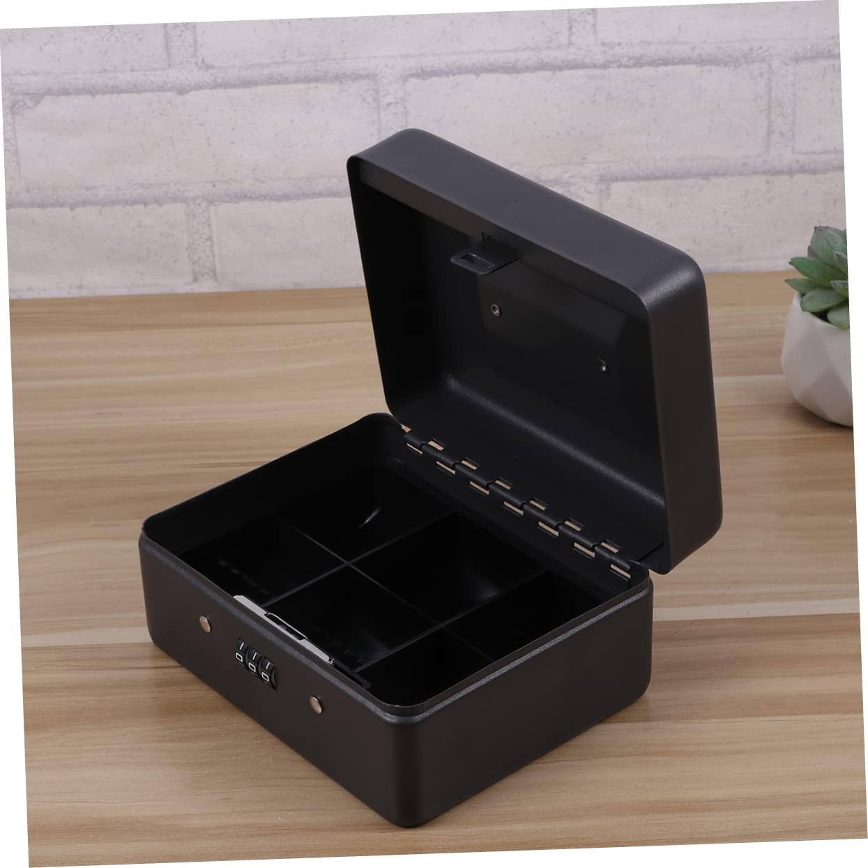 Cassetta Portavalori in Metallo Nero con Combinazione Rinforzata | Design Aggiornato del Codice, Struttura Heavy Duty, per Ristorante e Mercato