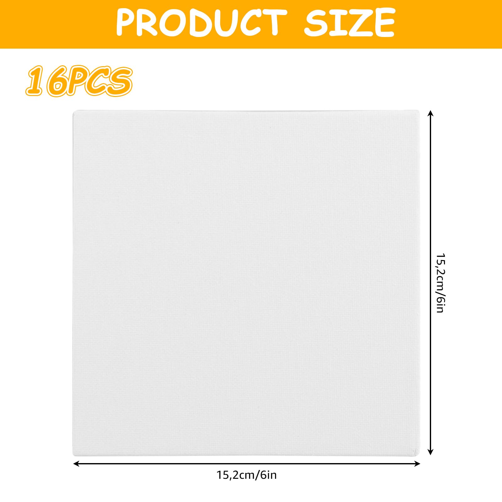 Toile Sans Acide APACALI - Lot De 12 Toiles à Peindre 20x20 Cm - Toile Coton Blanc Sans Acide - Parfait Pour Peinture Acrylique, Huile Et Gouache Lot Toiles Débutants Pro
