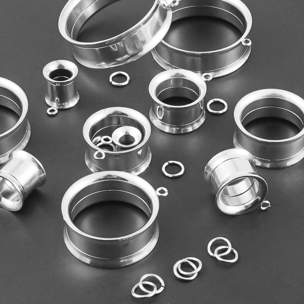 Vankula DIY Dilatatori Lobo Double Flared tunnel dilatatore orecchie 4 pz/ 6 pz in Acciaio inossidabile lobi piercing espansori Gioielli Uomo Donna 6mm a 25mm
